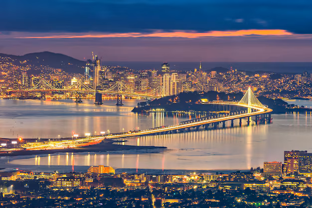 san francisco skyline bay bridge sunset california usa 255553 3193